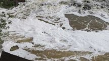 Cachoeira de Emas: espuma branca suspeita aparece no leito do rio Mogi Guaçu