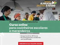 Capacitação gratuita para cozinheiros escolares e merendeiros está com inscrições abertas até 20/04 