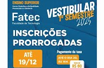 Prorrogado prazo de inscrição para o Vestibular das Fatecs; cursos superiores de gratuitos 